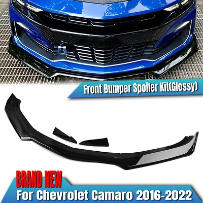 5x Car Front Spoiler Lip Splitter For Chevrolet Camaro 2016-2022 Gloss Black sng - Image 1 of 4