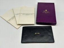 Vintage Asprey & Co leather note pad / blotter with box & refill cards