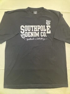 Vintage South Pole T-shirt Black 90’s Y2K Hip Hop Streetwear Men's Size XL - Picture 1 of 9