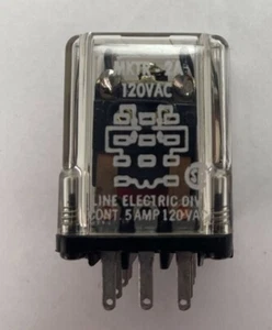LINE ELECTRIC MKTR-2A RELAY CONT.5A 120VAC COIL 120VAC - Picture 1 of 6