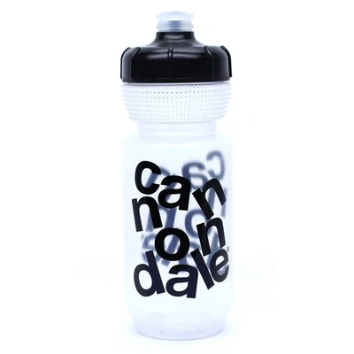 Cannondale Gripper Water Bottle Stacked Logo Clear w/ Black 600ml/21oz CP5302U20 - Image 1 of 2