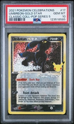 Pokemon Umbreon Gold Star Celebrations Classic Coll 17/17 PSA 10 Gem Mint - Image 1 of 2
