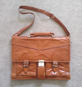 Herren-Umhängetasche Bharat Petroleum London Leder Kuriertasche Umhängetasche braun - Bild 1 von 12