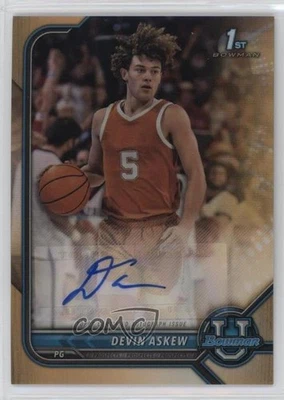 2021-22 Bowman U Chrome Prospect Orange Refractor /25 Devin Askew #BCPA-DA Auto - Image 1 of 2