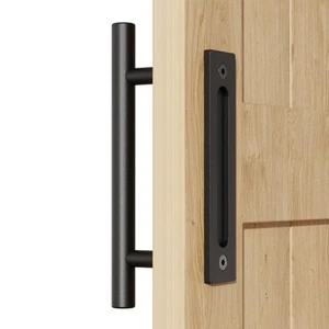 MANIGLIA PER PORTA SCORREVOLE DELLA STALLA 24CM NERA PER CUCINA IN LEGNO DESIGN - Foto 1 di 8