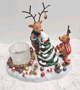 Retired PartyLite Reindeer Candleholder Votive Exquisite P8536 w/Glass VotiveCup - Picture 1 of 15