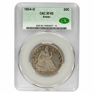1854-O Seated Liberty Half Dollar 50C Arrows CAC 45 - Picture 1 of 2