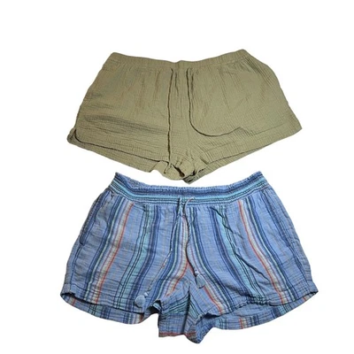 PAQUETE (2) Pantalones Cortos de Tela de Gasa H&M/Nautica Talla X-Grande *DEFECTO* Foto 1 de 4