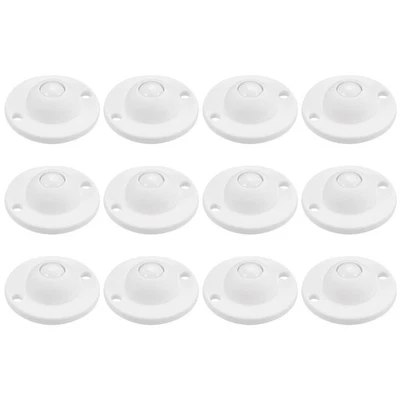 12x Kleber Mini Laufräder Universal Lenkrolle 360° Drehbare Kleberollen (Weiß) - Bild 1 von 4
