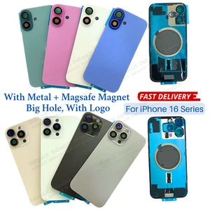 Back Glass replacement with Magnet, Camera Len Lot for iPhone 16/Plus/16 Pro Max - Picture 1 of 15