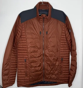 KUHL Spyfire 800-Fill Goose Down Zip Puffer Jacket Mens Large Brown Never Worn - Picture 1 of 14