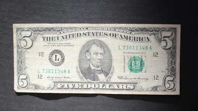 1969 $5/San Francisco/Federal Reserve Note/significant circulation/F-1969L - Image 1 of 4