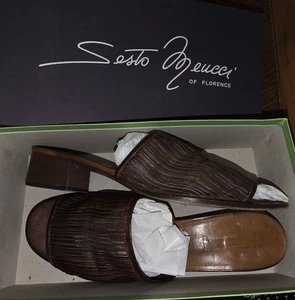 Sesto Meucci Leather Open Toe Shoe Italy Made Womens US 12 Vintage - Picture 1 of 9