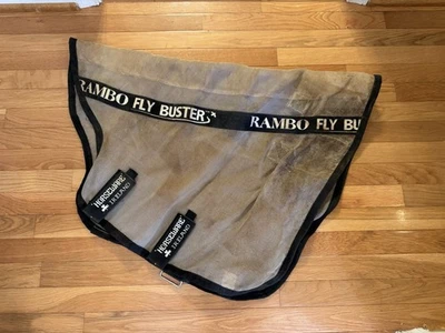 "Cubierta de cuello Rambo Fly Buster 66"" usada para caballos - tostada/negra"  Foto 1 de 4