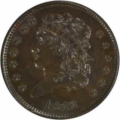 1833 Half Cent BU Uncertified #121 - Image 1 of 2