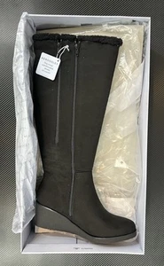 Aerosoles Women’s US 9M Binocular Black Faux Suede Winter Knee High Boots - Picture 1 of 17