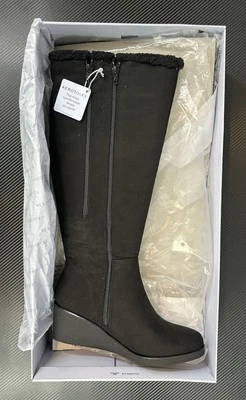 Aerosoles Women’s US 9M Binocular Black Faux Suede Winter Knee High Boots - Image 1 of 4