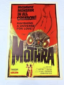 1962 Mothra Original 27x41 Filmplakat exzellenter Zustand sieht unbenutzt aus Kult Klassiker Horror - Bild 1 von 9