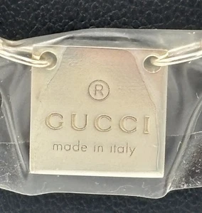 New AUTHENTIC GUCCI Square Plate Tag Necklace Pendant Silver 925 with Box - Picture 1 of 12