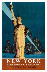 13562.Deko Poster.Vintage Wand Innenarchitektur.New York Freiheitsstatue - Bild 1 von 1