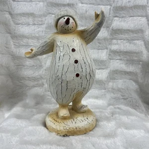 Vtg Dancing Wooden Resin Ballet Snowman - Picture 1 of 9