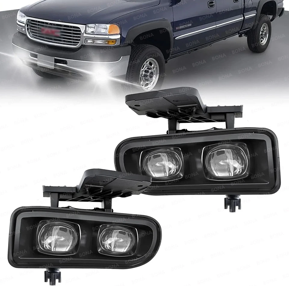 Pair For GMC 1999-2002 Sierra 2000-2006 Yukon LED Fog Lights Bumper Lamps - Image 1 of 4
