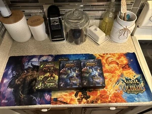 World of Warcraft War Of The Elements & Dragon Playmat And 3 Starter Decks Boxe - Picture 1 of 8