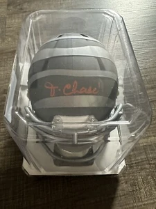 Jamarr Chase Cincinnati Bengals Auto Signed SLATE Mini Helmet Beckett & Chase - Picture 1 of 4