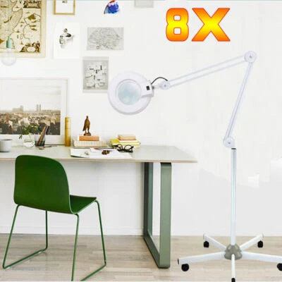8-Dioptrien Licht Lupenlampe Lupe Arbeitsleuchte Kosmetik Mit Stativ Lupenleucht - Bild 1 von 4