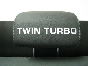 Pegatina calcomanía de insignia de reposacabezas *TWIN TURBO* 4 piezas - Imagen 1 de 1