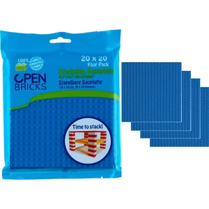 Lot 4 Plaques de base 16 cm pour Jeux Construction Blocs Briques Kit Jouets Noël - Picture 1 of 24