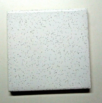 1 Wall Tile Romany Spartan USA 4-1/4" Gloss Speckled Black on White 1960 Ceramic - Image 1 of 4