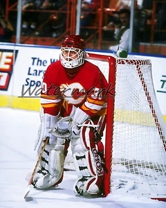 NHL Calgary Flames Goalie Mike Vernon Spiel Action Farbe 8 x 10 Foto Bild - Bild 1 von 1
