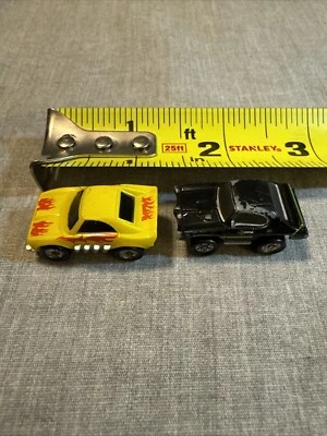 MICRO MACHINES Pontiac 68 GTO & Dodge Charger Yellow Flames Cars GALOOB 1986 - Image 1 of 4