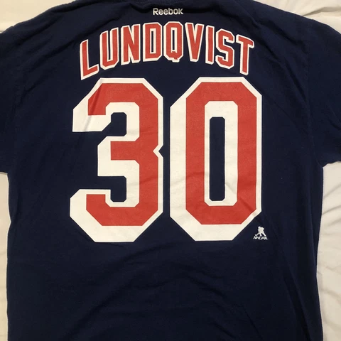 Reebok New York Rangers Henrik Lundqvist Double Sided T-Shirt Size L Cover