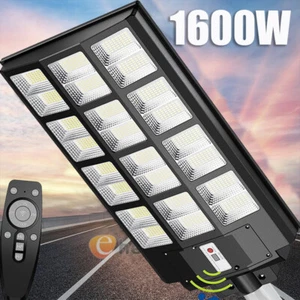 LED Solar Street Lights w/ Remote Garden Wall Lamp Industrial Security Road Bulb - Picture 1 of 106