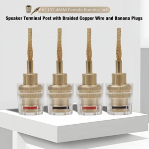 4PCS Pin to Banana Female Audio Adapter Gold Plated Connector for Hi-end Speaker - Picture 1 of 12
