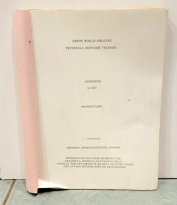 TWA L-1011 Technical Services Training Manual Handbook 40 Hours Course - Picture 1 of 4