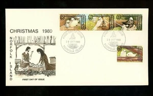 Postal History Norfolk Island FDC #273-277 Christmas birds animals holiday 1980 - Picture 1 of 2