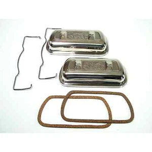 Valve Cover, Stainless Clip On with 5 Tab Gasket Retainer Dunebuggy & VW - Foto 1 di 1