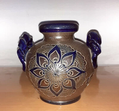 Westerwäld Keramik Steingut Blumenvase Manfred Schmidt Handarbeit Salzglasur - Bild 1 von 4