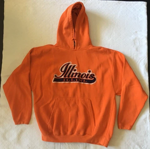 Illinois Illini Men's Size XL Orange Hoodie Sweatshirt (Varsity Athletic Cadre) Cover