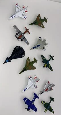 Lot of 11 JET PLANES Mini Metal Diecast Planes Jets Military Vehicles 2"-3" Rare - Image 1 of 4