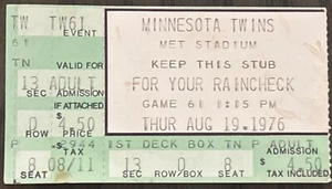 1976 Minnesota Twins Baltimore Orioles 8-19 MLB Ticket Stub Reggie Jackson - Bild 1 von 3