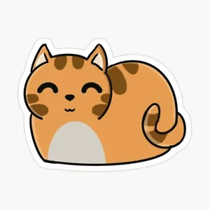 Cute Loaf Cat Kawaii Orange Vinyl Sticker 3.5 inches Matte Handmade - Picture 1 of 2