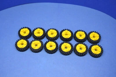LEGO 12 x Rad Felge gelb Yellow Wheel Technic Pin Hole Tire 24x8 6248c01 - Bild 1 von 4