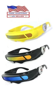 ALIEN SPACE KOSTÜM Party ZYKLOPS futuristischer Roboter SCHILD WICKELN SONNENBRILLE Visier - Bild 1 von 18