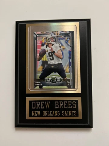 Drew Brees Saints Football Plaque (Black And Gold) Cover