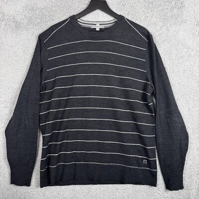 Smartwool Merino Wool Sweater Men's Size Large Black Striped - Image 1 of 4