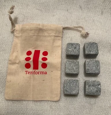 Teraforma Whisky Stones Set of Six Reusable Soapstone Beverage Cubes In Pouch - Image 1 of 4